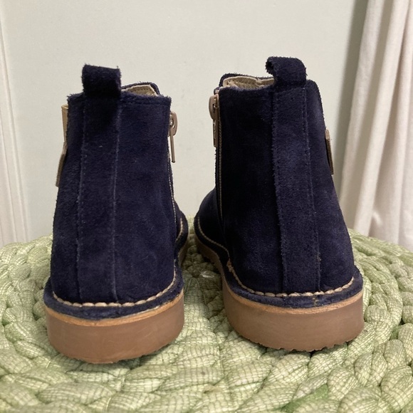 Cienta Blue/Tan Navy Blue Suede Zipper Chelsea Boots - Picture 5 of 8
